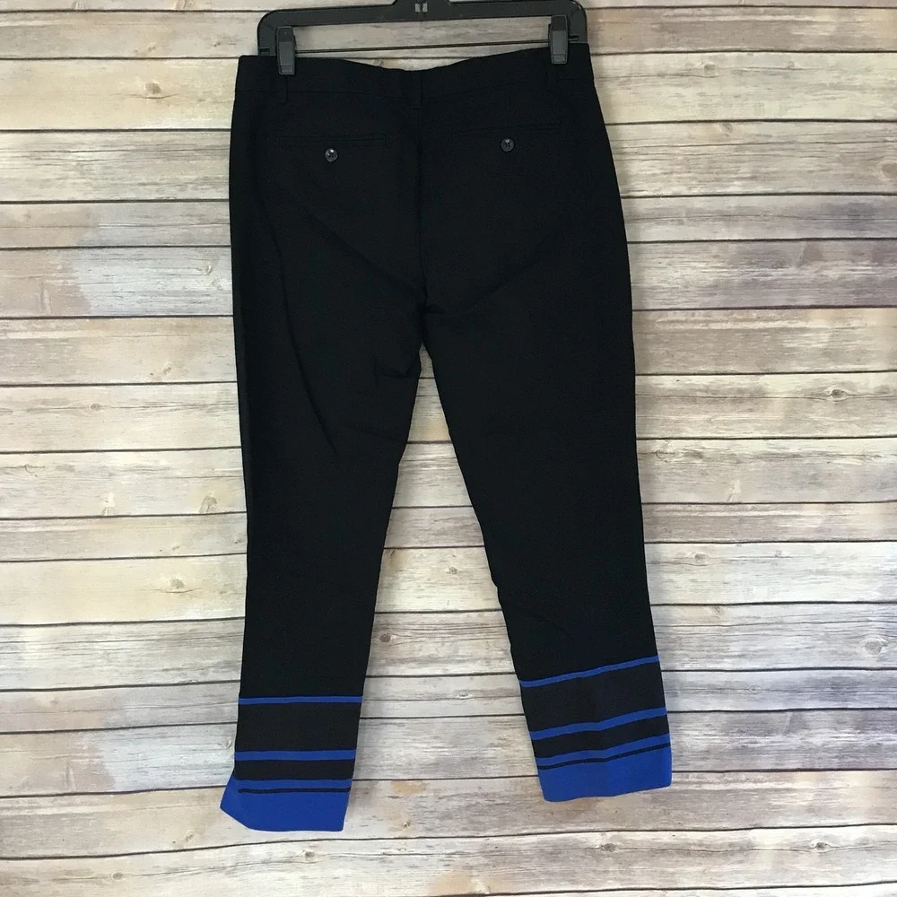 Gap Womens Pants Cotton Stretch Capri Slim Straight Leg Striped Ankle Blue 4